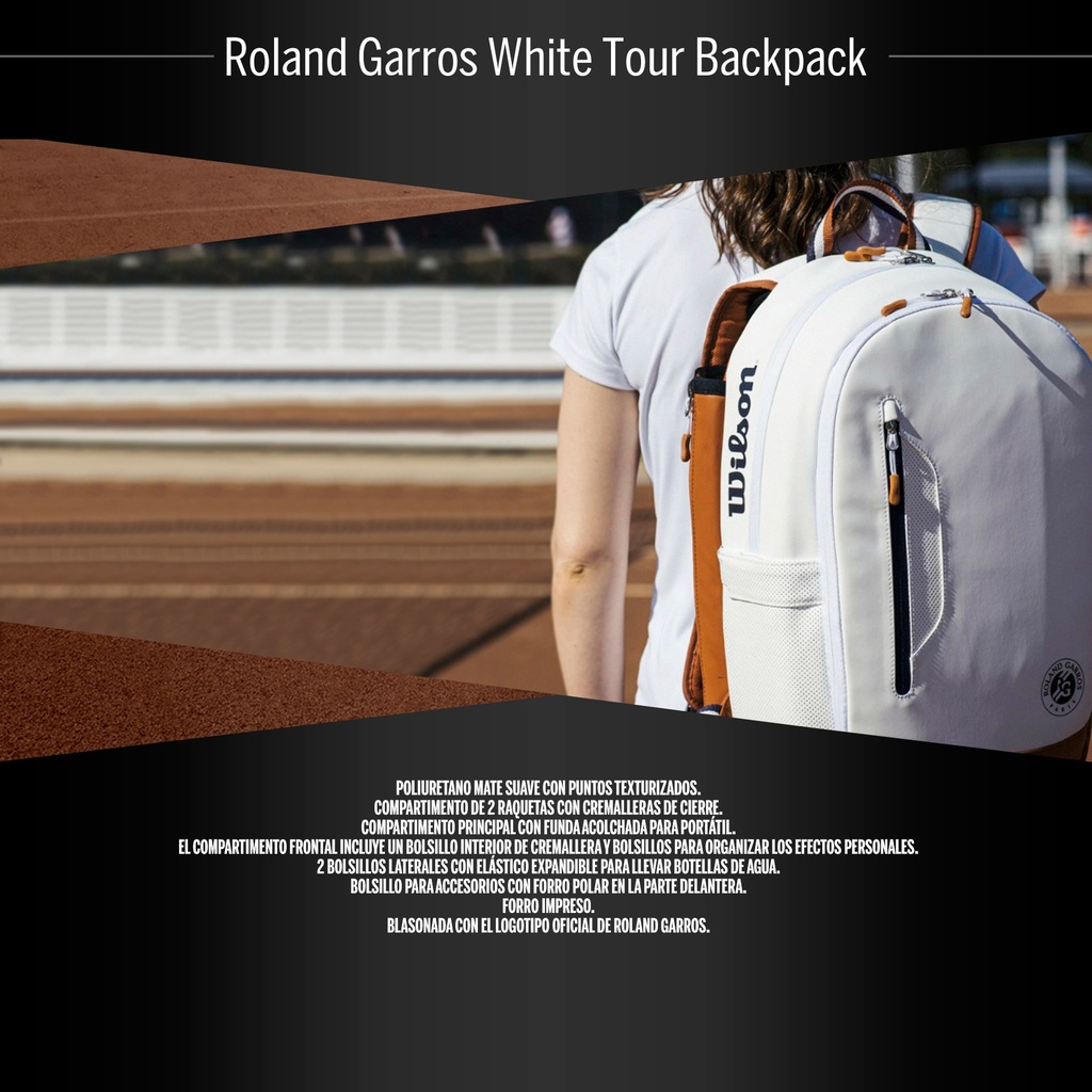 Bolso de Tenis Wilson Roland Garros Tour Backpack (Az Nav/Bl) (Z660200)