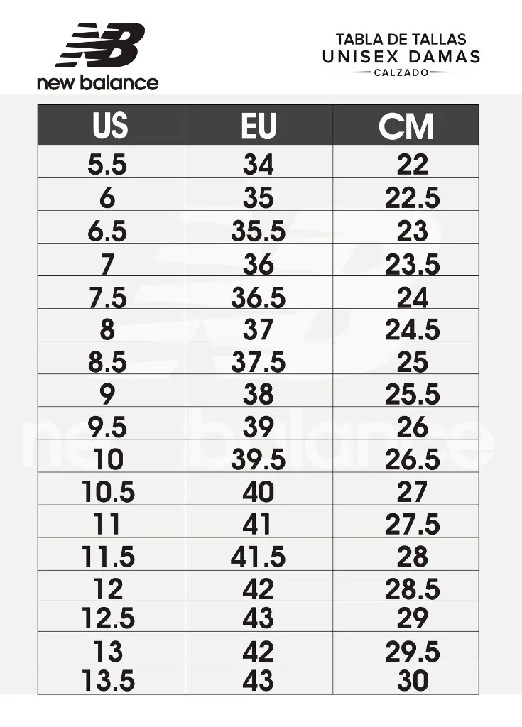 Tabla de tallas unisex para damas.webp