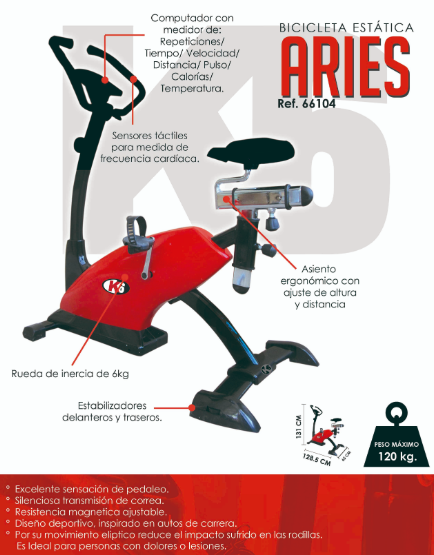 Bicicleta Estática K6 Aries