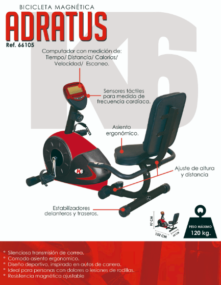 Bicicleta Estática Magnética K6 Adratus