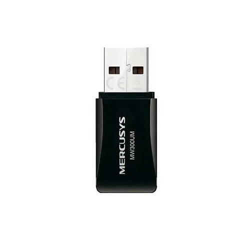 Adaptador Inalámbrico Mercusys USB Mini MW300UM 300MBPS Negro
