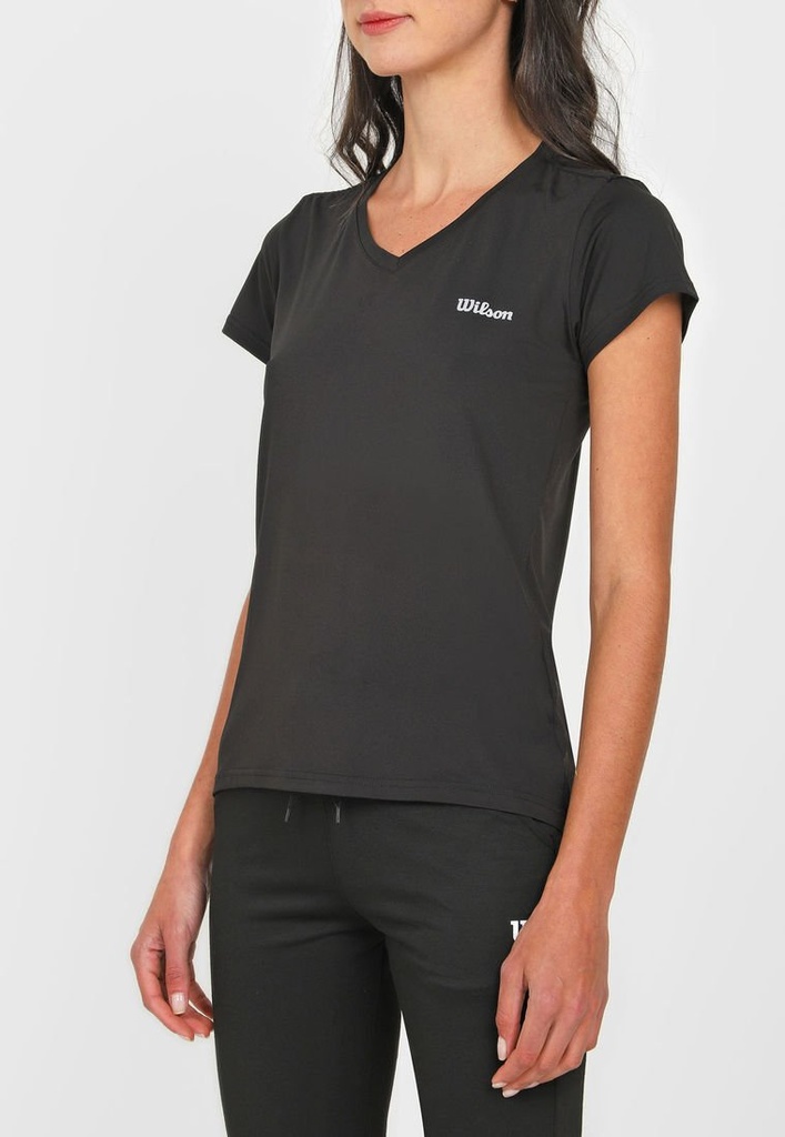 Playera Wilson Cuello V Ultra Dama 59003 Negro