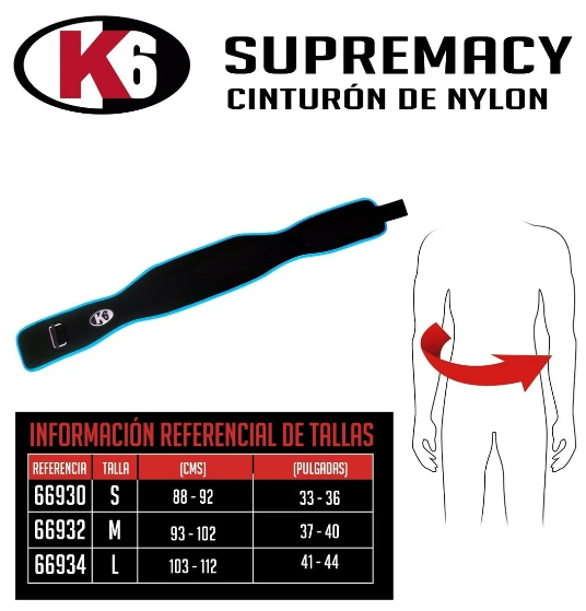 Cinturón para Levantar Pesas K6 Supremacy