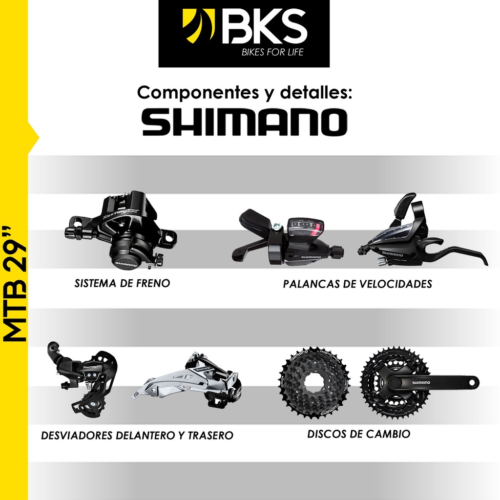 Bicicleta MTB Rin 29" Bks SHADOW-X 24 Vel Adultos