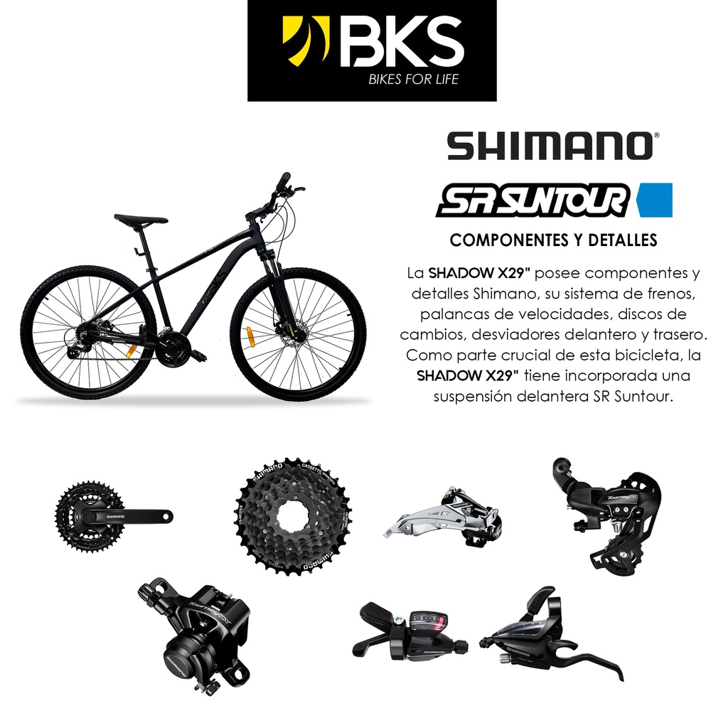 Bicicleta MTB Rin 29" Bks SHADOW-X 24 Vel Adultos