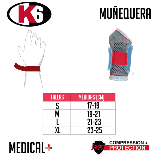 Muñequera K6 de Tela para Atletas