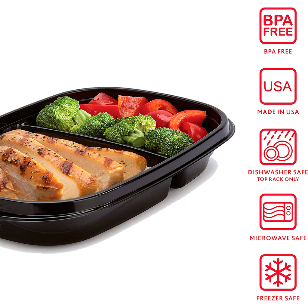 Set de 10 Recipientes con tapa (3,7C) Negro Rubbermaid