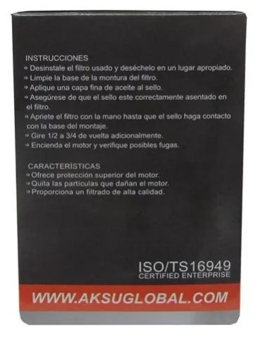 Aksu Filtro Aceite AF-9018 Astra / Orlando