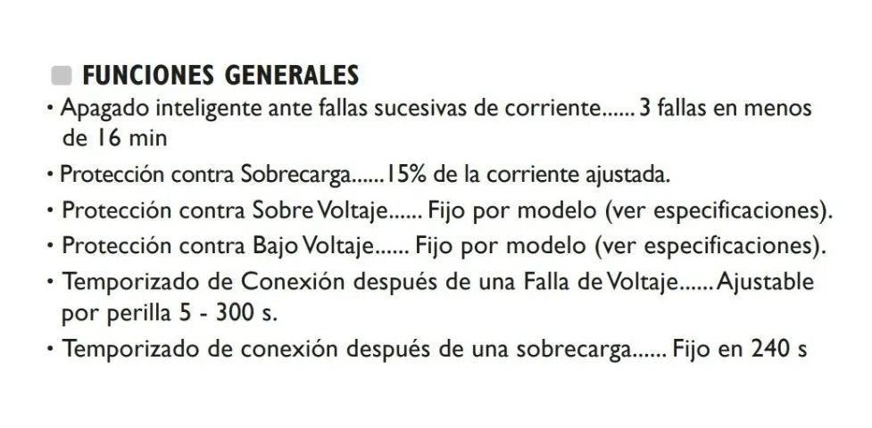 Arrancador Exceline para Motores Monofásicos Protección Voltaje y Sobrecarga 2Hp 220V