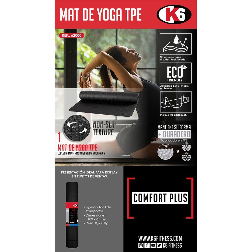 Manta de Yoga K6 de 4 mm TPE