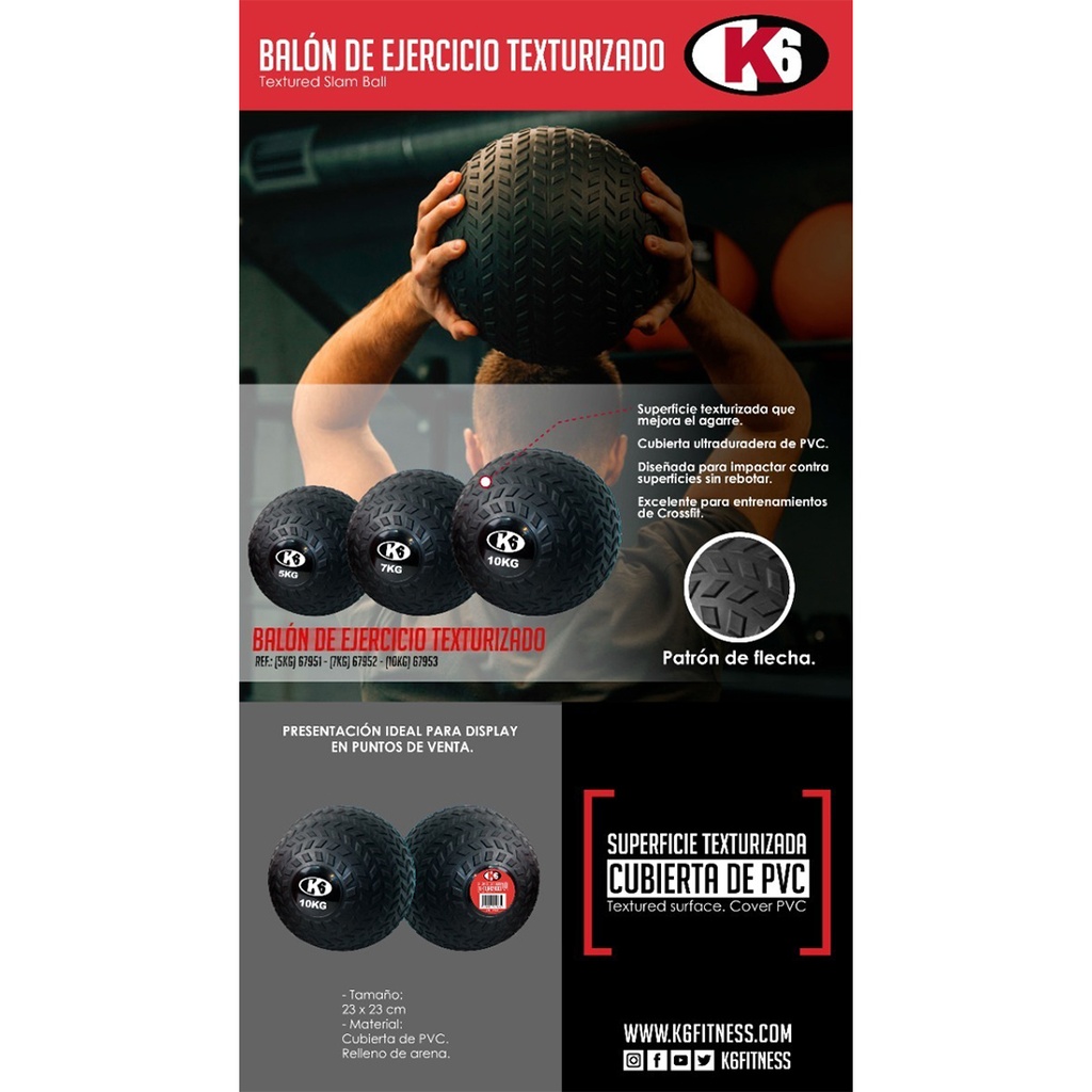 Balón de Ejercicios K6 Texturizado 10 Kg