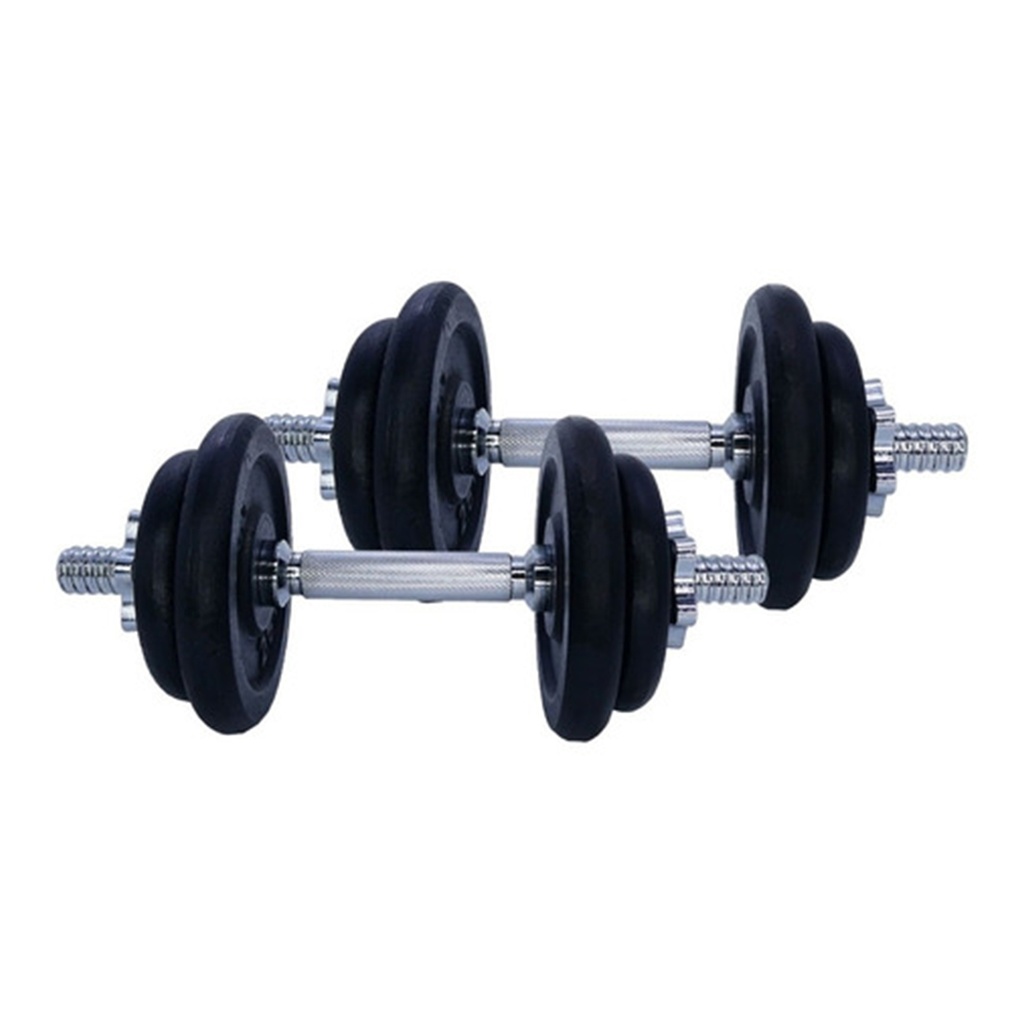 Set de Mancuernas de Hierro de 15Kg. K6 en Maleta Plastica
