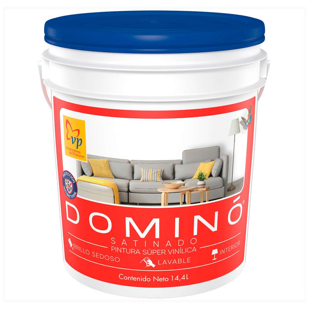 Pintura Caucho Satinada VP Dominó Cuñete de 4 Galones Tipo B Blanco