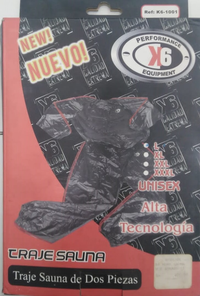 Traje Sauna de dos piezas K6 Atrapo (Negro/Rojo)