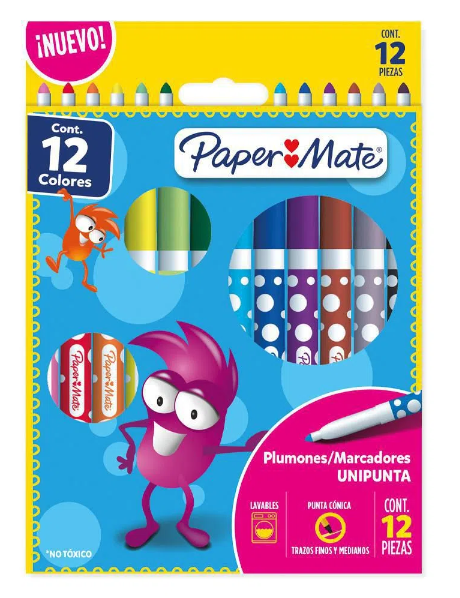 Plumones Kilometricos Paper Mate 12CT