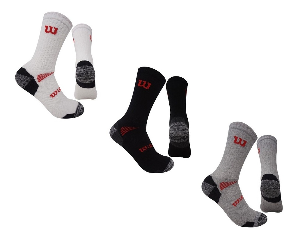 Calcetin largo Deportivo Wilson Talla Única colores surtidos x3