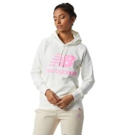 Chaqueta de mujer New Balance Essentials Blanco/Rosado (bulto x 8 und)