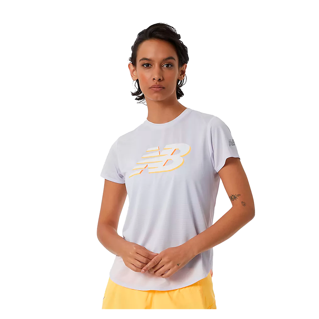 Camiseta de mujer New Balance Graphic Accelerate Lila