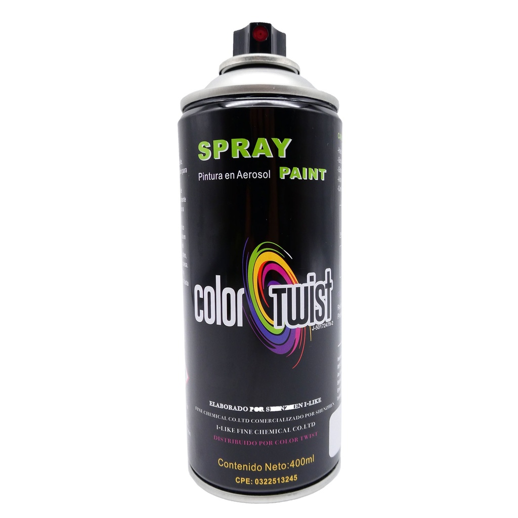 Pintura en Spray ColorTwist Sólidos Negro Mate  400 Ml