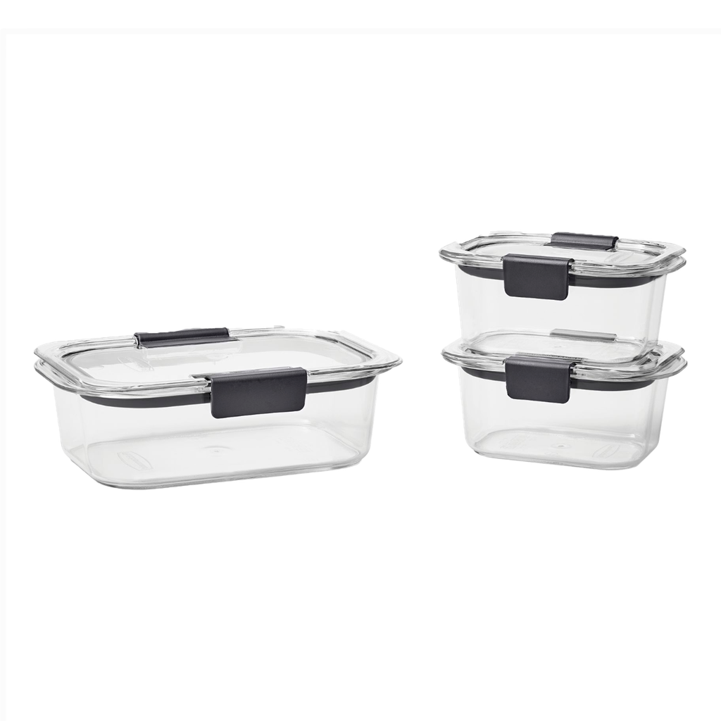 Set de 6 Recipientes de profundidad media con Cierre Hermético transparente Brilliance Rubbermaid