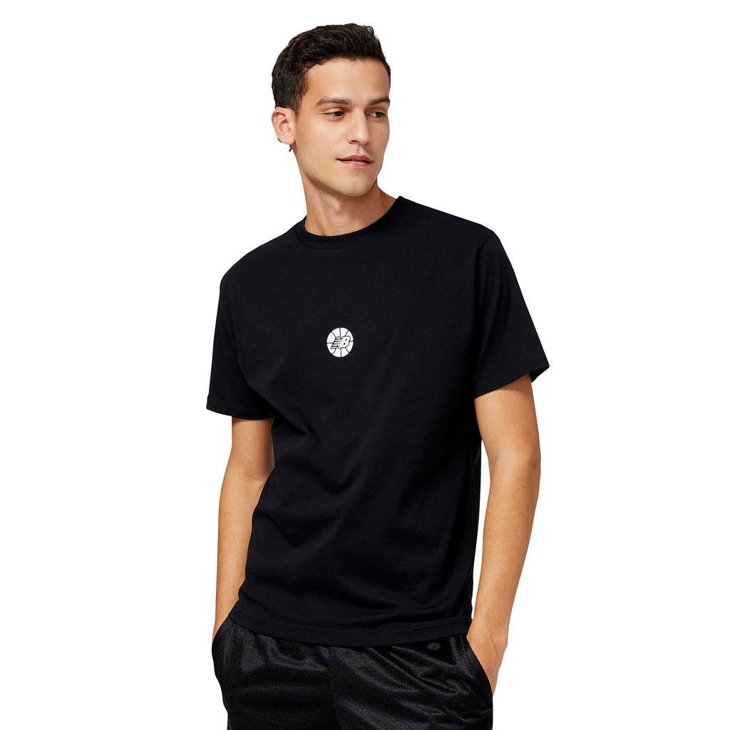 Camiseta de Hombre New Balance Hoops Essentials Fundamental Negra