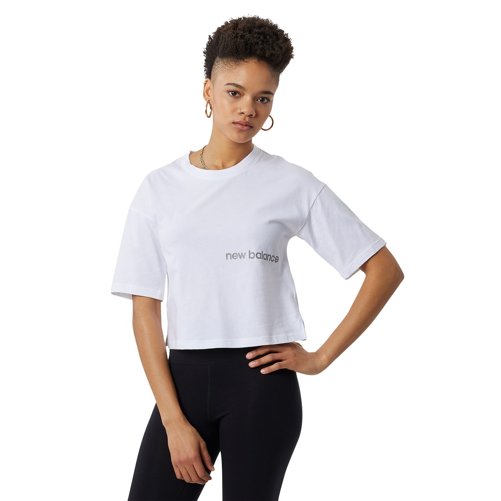 Camiseta de Mujer New Balance Essentials Graphic Blanco
