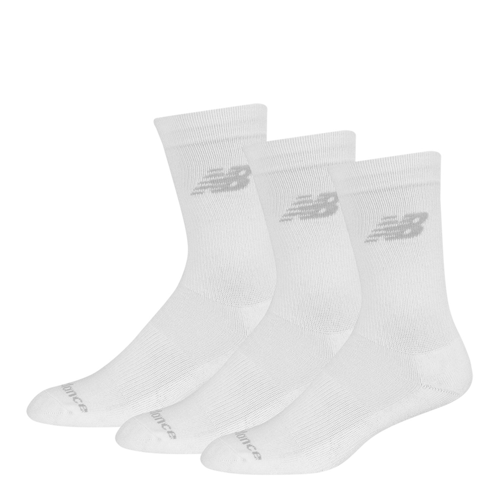 Media Alta Performance Cotton Cushioned Crew 3 Pack Blanco