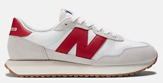 Zapato de hombre New Balance 237 Blanco/Rojo (Bulto x 12 pares)