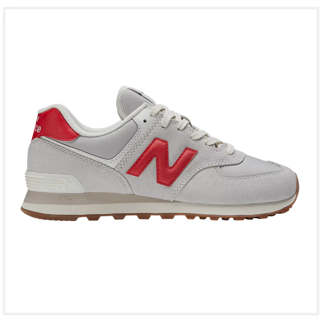 Zapato de Hombre New Balance 574 Gris/Rojo