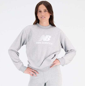 Sueter sin capucha Mujer New Balance Essentials Stacked Logo French Terry