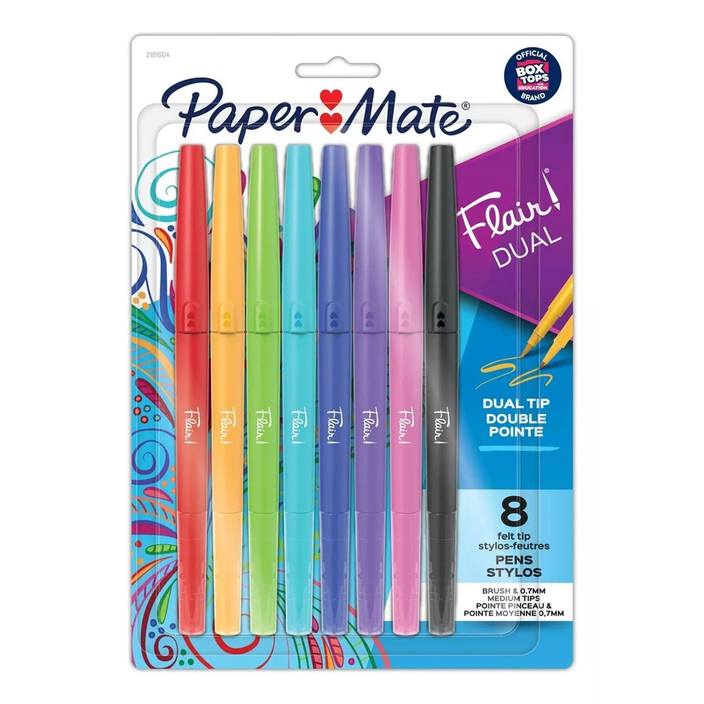 Rotulador Paper Mate Flair Doble Punta 8 Unidades