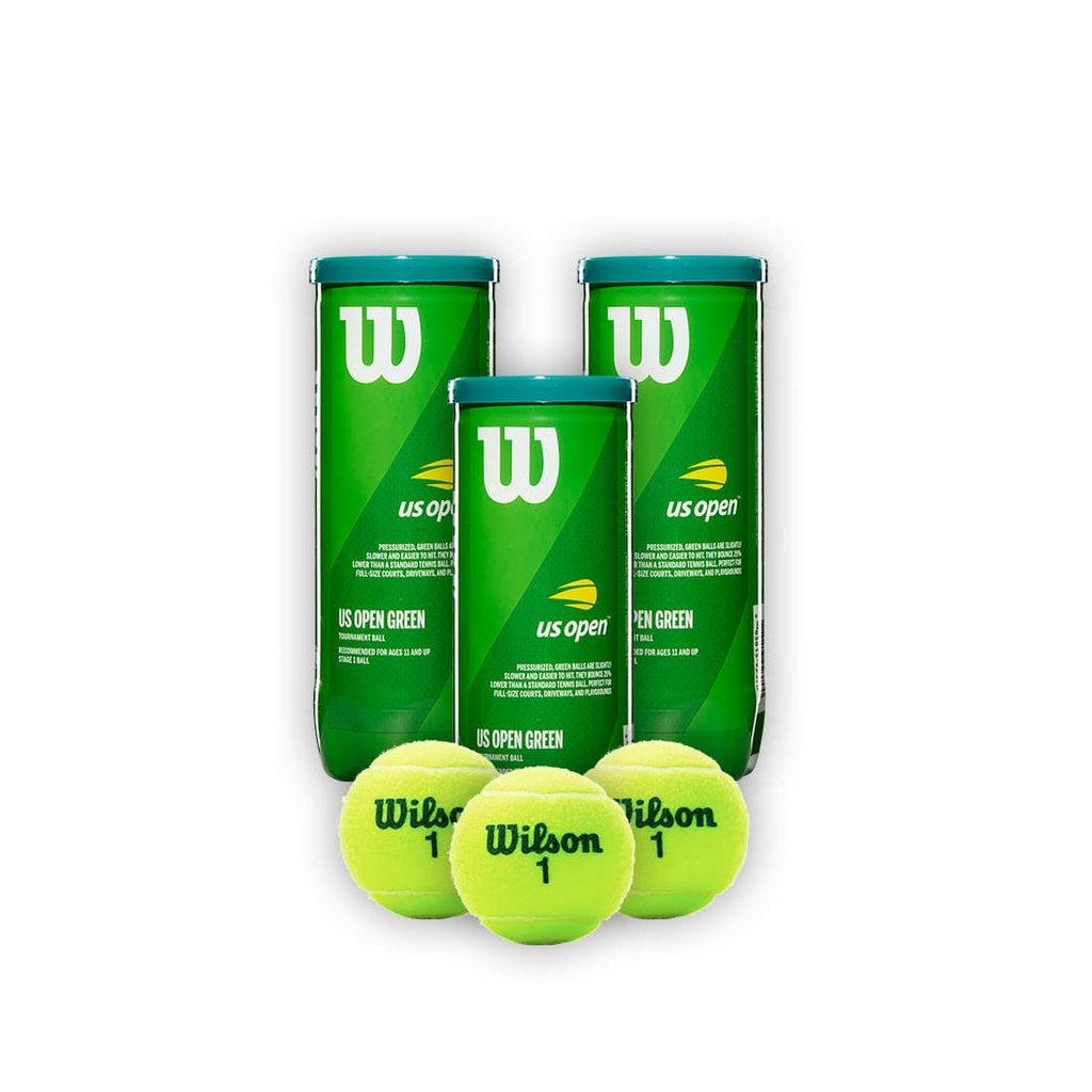Combo Pelotas de Tenis Transicion Wilson Punto Verde 3P X 3T