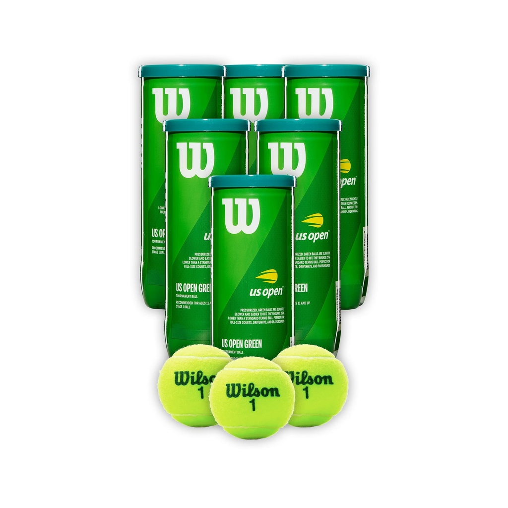 Combo Pelotas de Tenis Transicion Wilson Punto Verde 3P X 6T