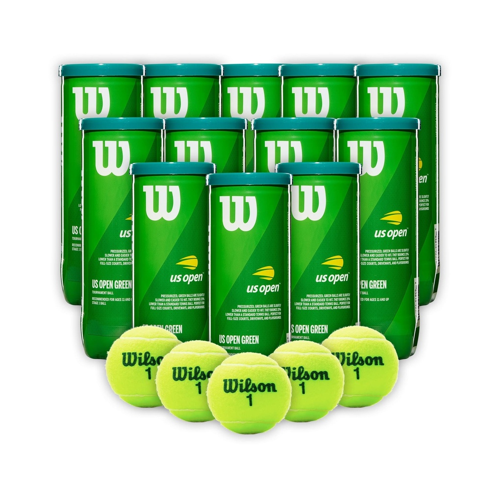 Combo Pelotas de Tenis Transicion Wilson Punto Verde 3P X 12T