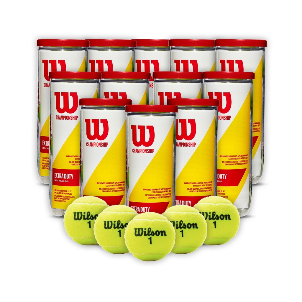 Combo Pelotas de Tenis Wilson Championship Extra Duty 3P X 12T 