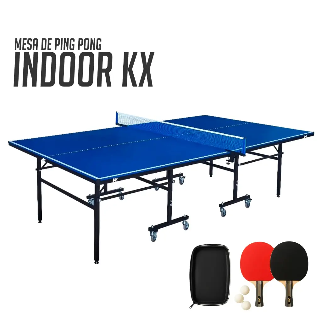 Indoor Ping Pong Table KX 15mm with Accessories (Blue)