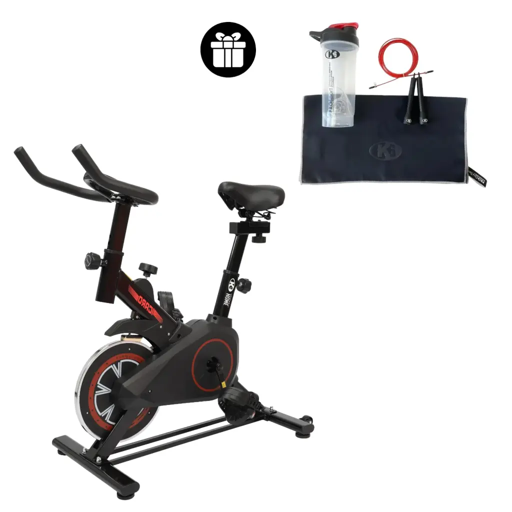 Kit Bicicleta Spinning + Lazo Para Saltar + Vaso Mezclador + Toalla Microfibra