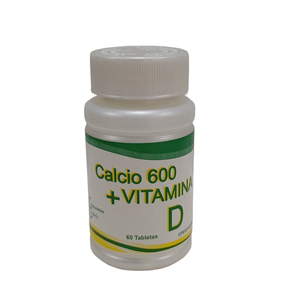 Calcio 600mg + Vitamina D3 200UI 30 Tabletas