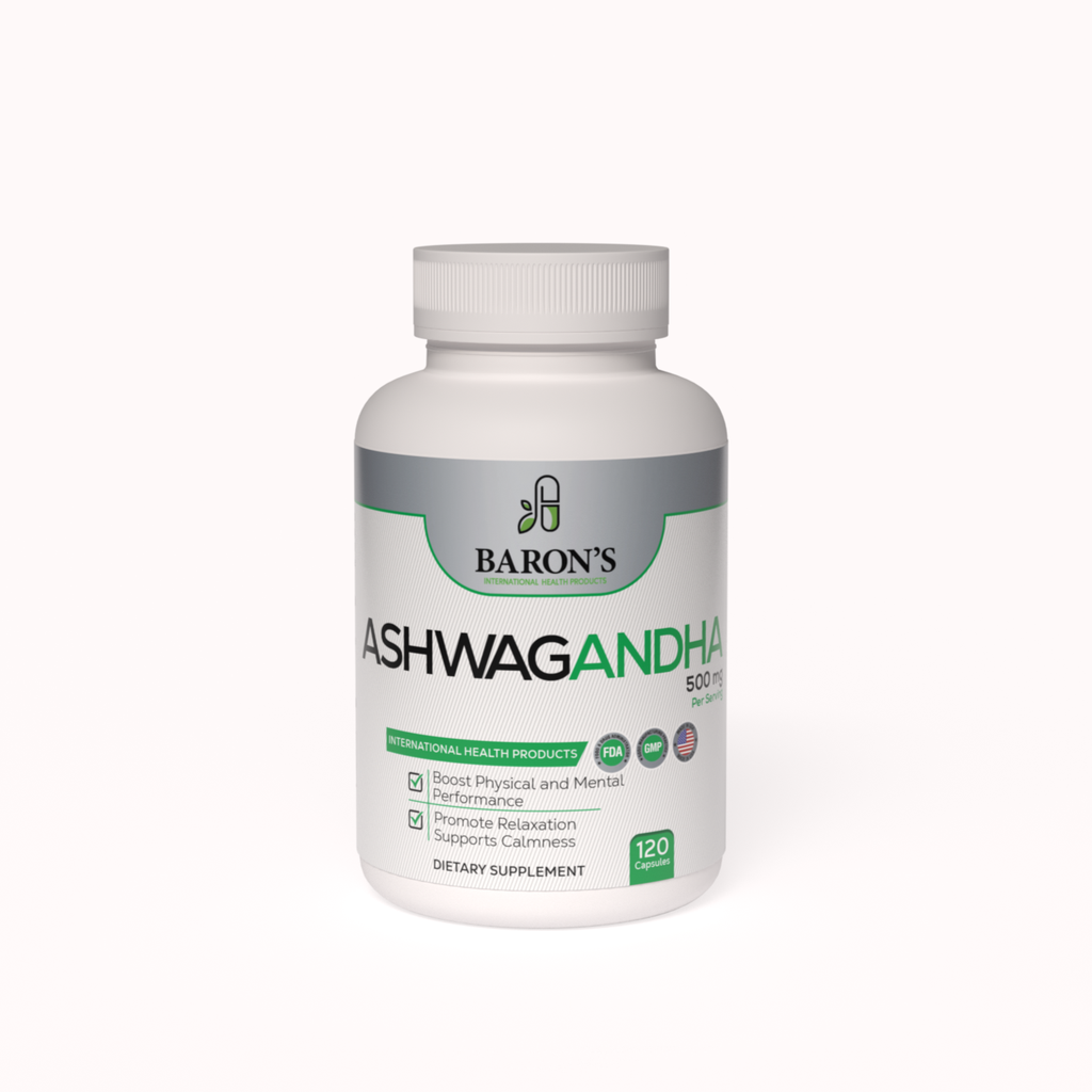 Ashwagandha 500mg x 120 Capsulas Reduce la ansiedad - Baron's