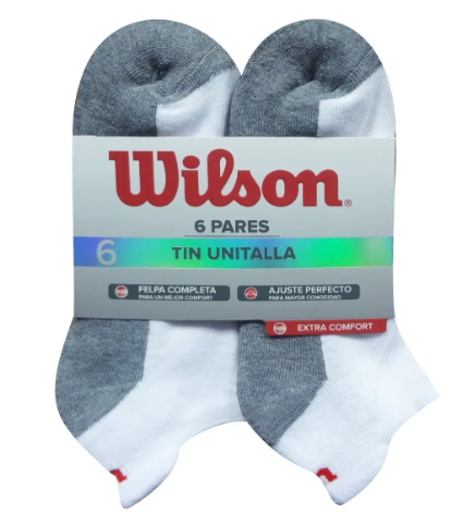 Calcetín Corto de Fibras Sintéticas Wilson Tin Media Felpa P6 Caballero Unitalla