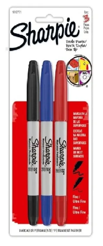 Twin Tip Sharpie Tx3 (Negro/Azul/Rojo)