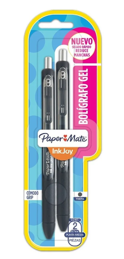 [N1997106] Bolígrafo Paper Mate Inkjoy Gel Rt Tx2 Negro